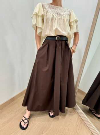 Shop Online Gonna midi con cintura moro Susy Mix