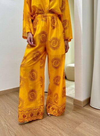 Shop Online Pantalone palazzo giallo fantasia sole Tensione In