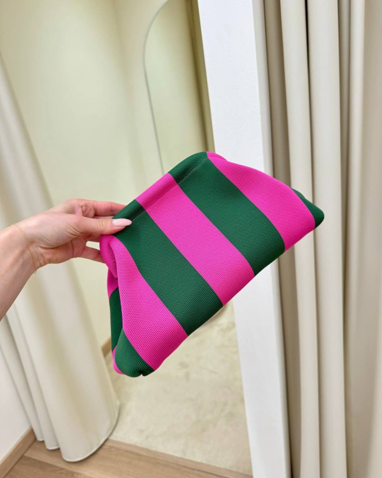Pouch bag righe fucsia e verde Sticky Bestie Shop Online Pouch bag righe fucsia e verde Sticky Bestie