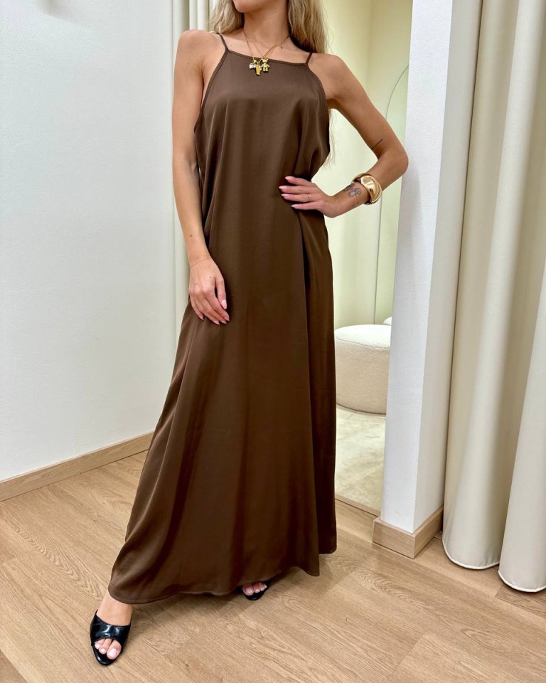 Vestito raso scollo schiena moro HaveOne Shop Online Vestito raso scollo schiena moro HaveOne
