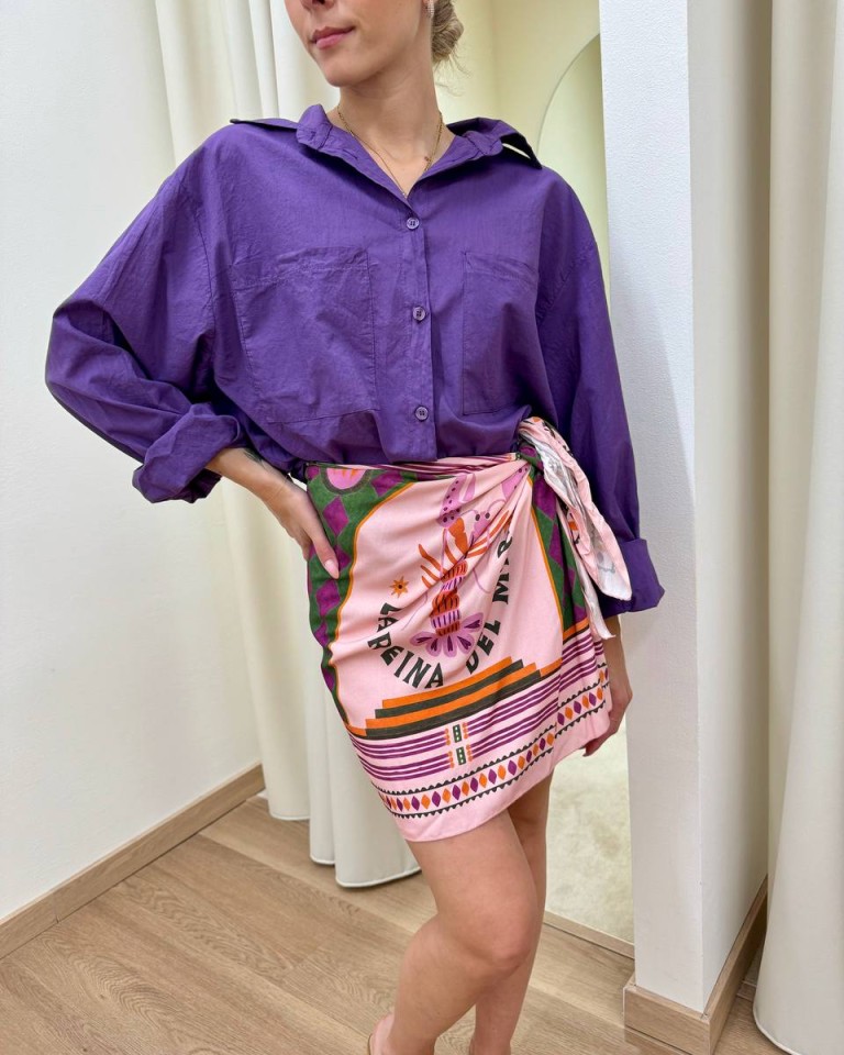 Camicia over in cotone leggero viola HaveOne Shop Online Camicia over in cotone leggero viola HaveOne