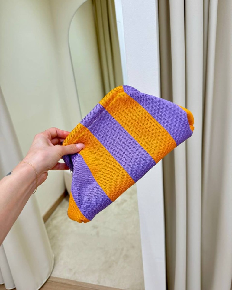 Pouch bag righe lilla e arancio Sticky Bestie Shop Online Pouch bag righe lilla e arancio Sticky Bestie