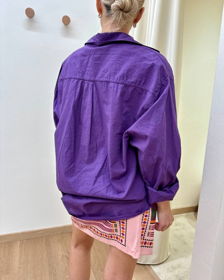 Camicia over in cotone leggero viola HaveOne Shop Online Camicia over in cotone leggero viola HaveOne
