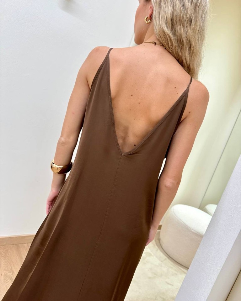 Vestito raso scollo schiena moro HaveOne Shop Online Vestito raso scollo schiena moro HaveOne