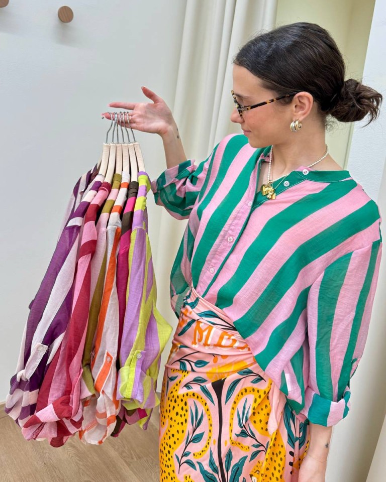 Camicia coreana righe rosa e verdi HaveOne Shop Online Camicia coreana righe rosa e verdi HaveOne