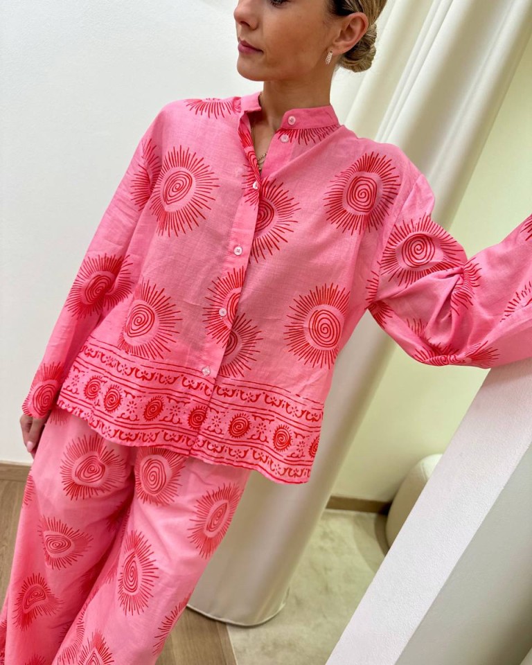 Camicia coreana rosa fantasia sole Tensione In Shop Online Camicia coreana rosa fantasia sole Tensione In