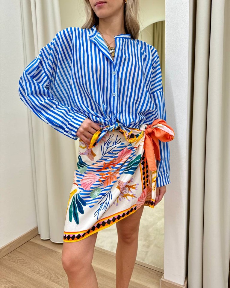 Gonna corta pareo fantasia marina multicolor Tensione In Shop Online Gonna corta pareo fantasia marina multicolor Tensione In