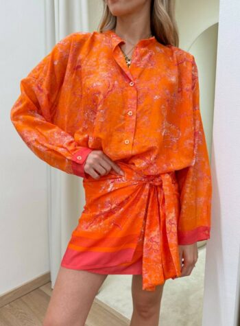 Shop Online Minigonna pareo tigri arancio e fucsia Tensione In
