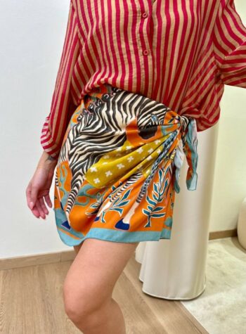 Shop Online Gonna corta pareo arancione zebra HaveOne
