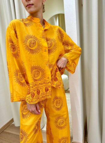 Shop Online Camicia coreana gialla fantasia sole Tensione In
