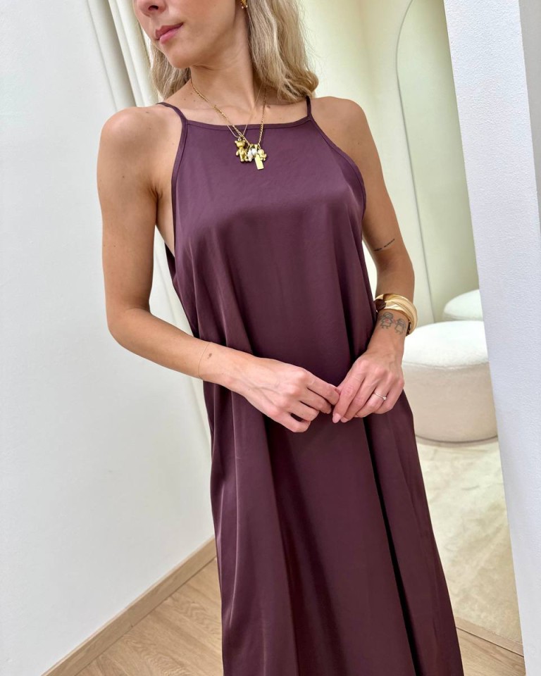 Vestito raso scollo schiena fico HaveOne Shop Online Vestito raso scollo schiena fico HaveOne