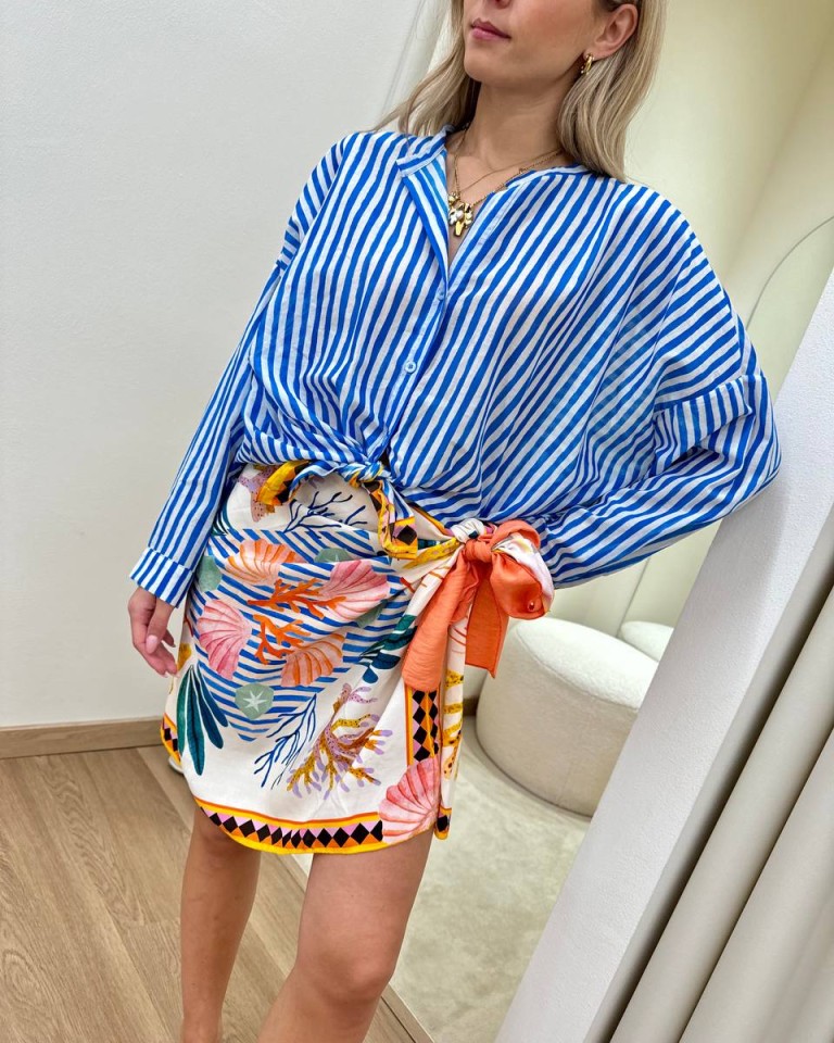 Gonna corta pareo fantasia marina multicolor Tensione In Shop Online Gonna corta pareo fantasia marina multicolor Tensione In