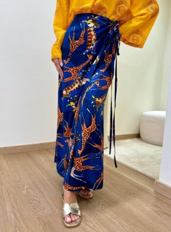 Shop Online Gonna pareo giraffe blu Vicolo
