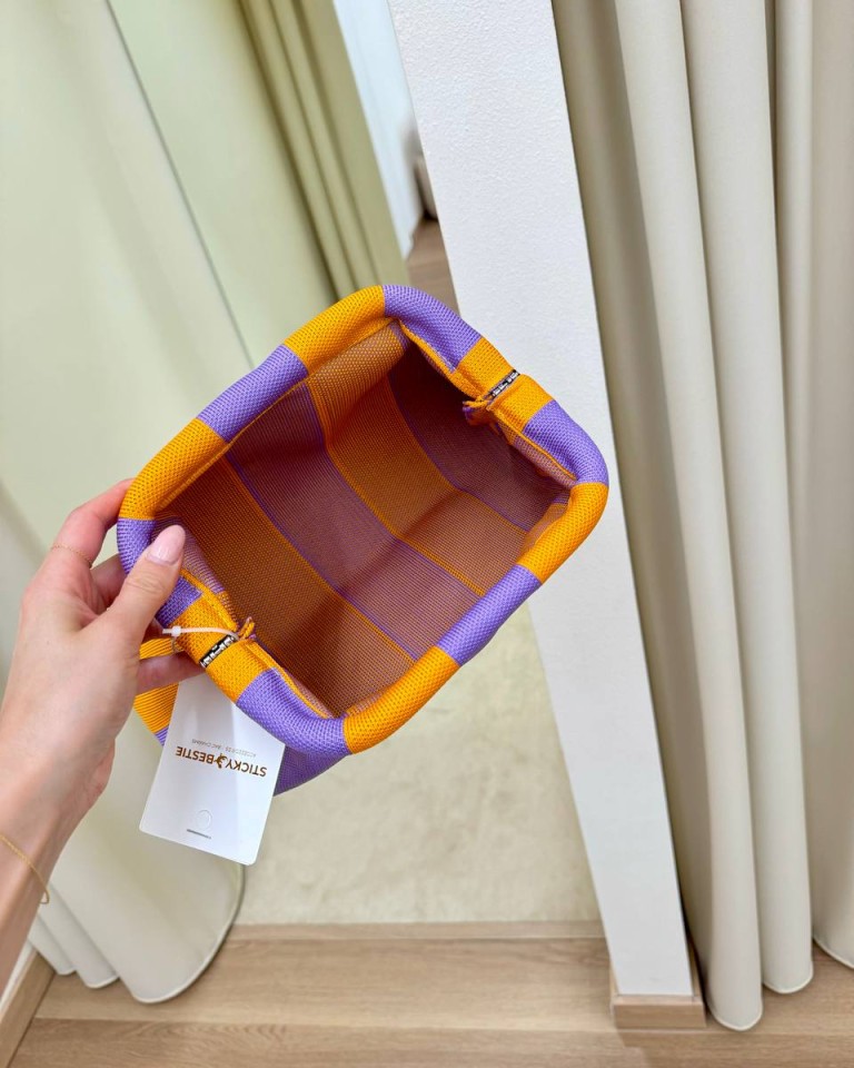 Pouch bag righe lilla e arancio Sticky Bestie Shop Online Pouch bag righe lilla e arancio Sticky Bestie