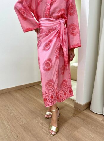 Shop Online Gonna pareo lunga rosa fantasia sole Tensione In