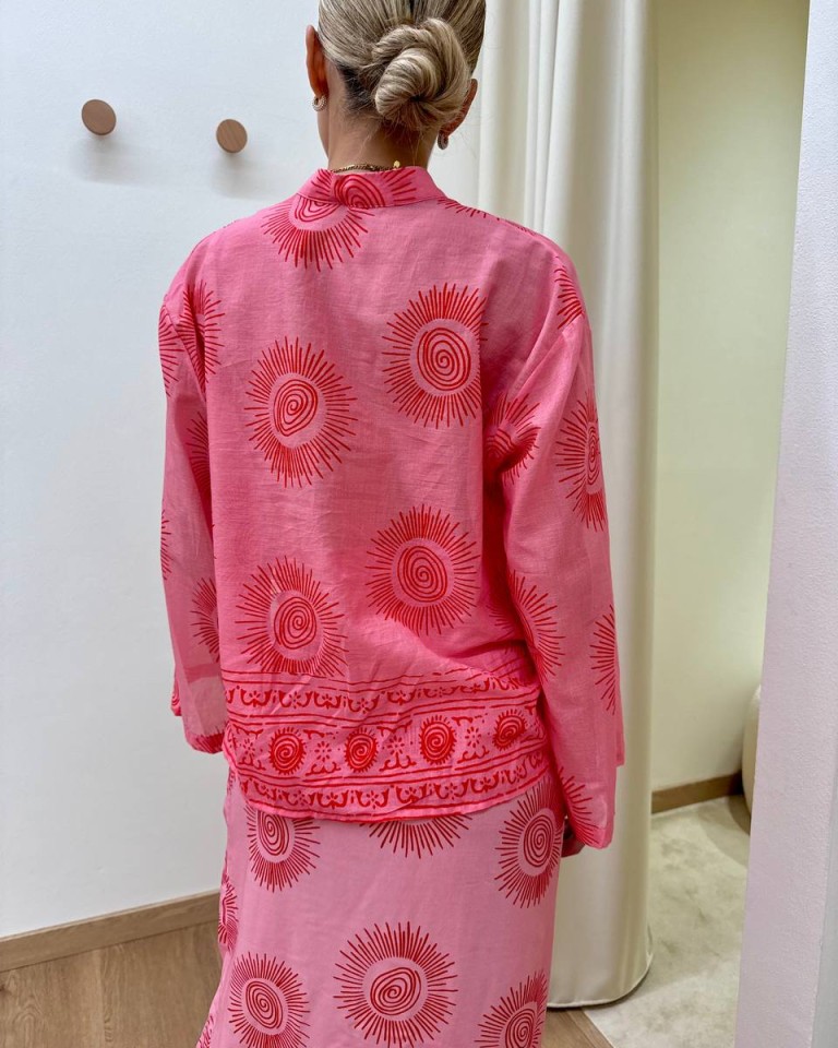 Camicia coreana rosa fantasia sole Tensione In Shop Online Camicia coreana rosa fantasia sole Tensione In