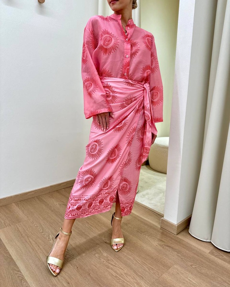 Camicia coreana rosa fantasia sole Tensione In Shop Online Camicia coreana rosa fantasia sole Tensione In