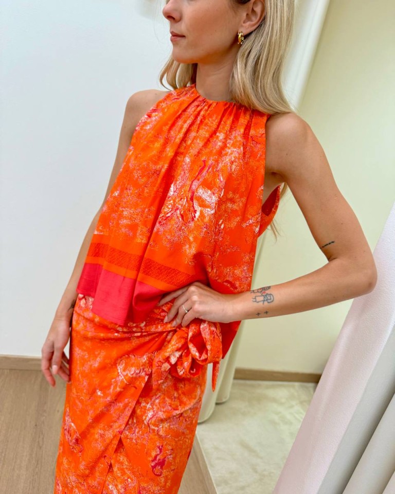 Canotta ampia tigri arancio e fucsia Tensione In Shop Online Canotta ampia tigri arancio e fucsia Tensione In