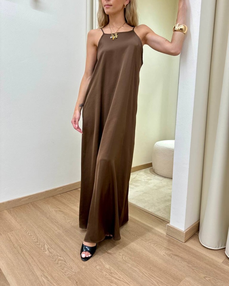 Vestito raso scollo schiena moro HaveOne Shop Online Vestito raso scollo schiena moro HaveOne