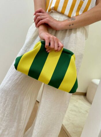 Shop Online Pouch bag righe gialla e verde Sticky Bestie