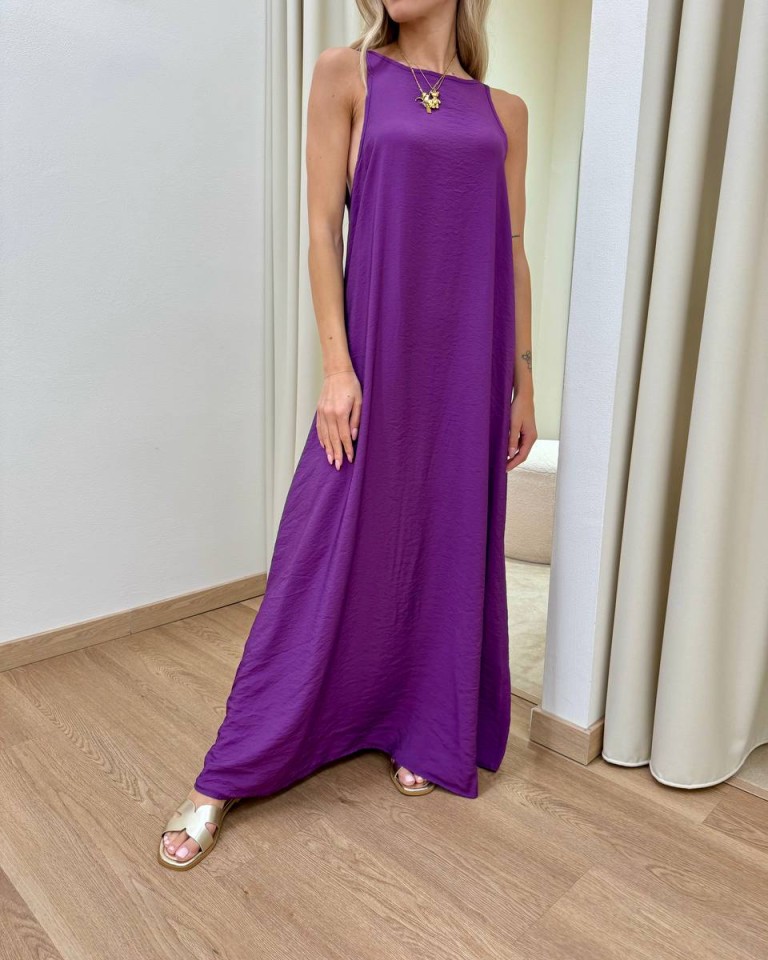 Vestito lungo vogatore viola Tensione In Shop Online Vestito lungo vogatore viola Tensione In