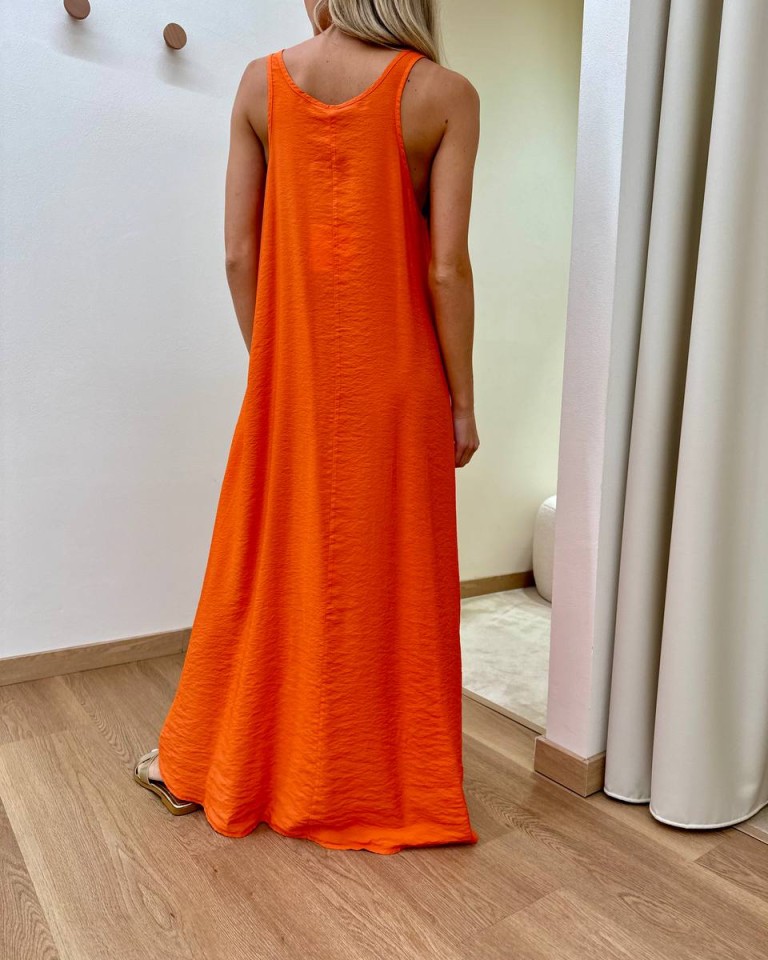 Vestito lungo vogatore arancio Tensione In Shop Online Vestito lungo vogatore arancio Tensione In
