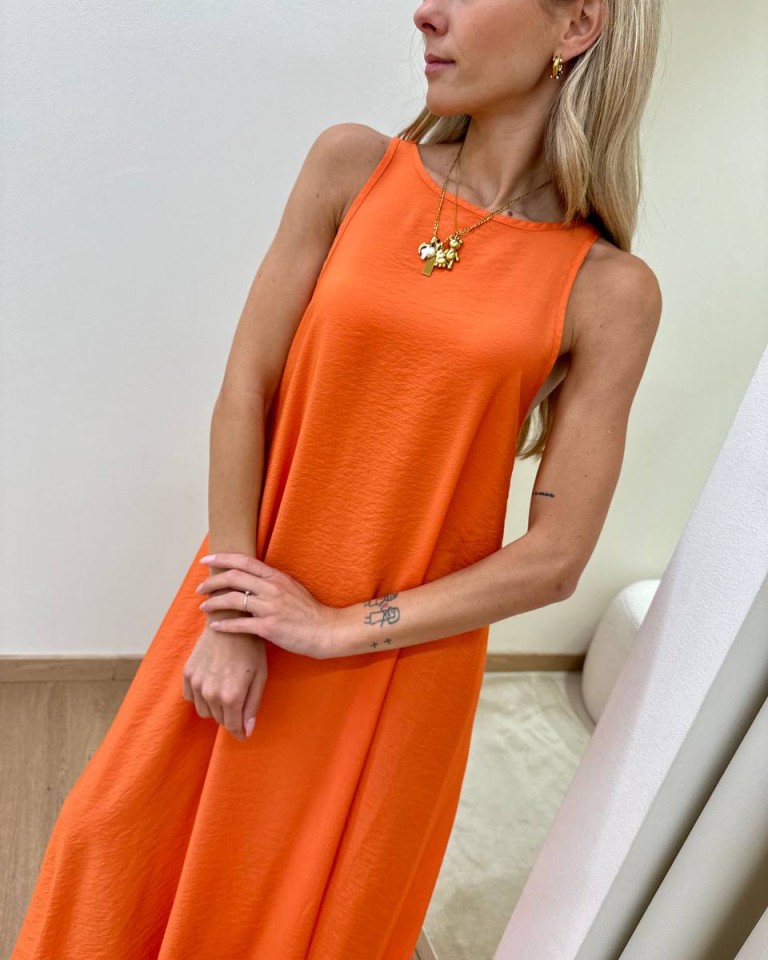Vestito lungo vogatore arancio Tensione In Shop Online Vestito lungo vogatore arancio Tensione In