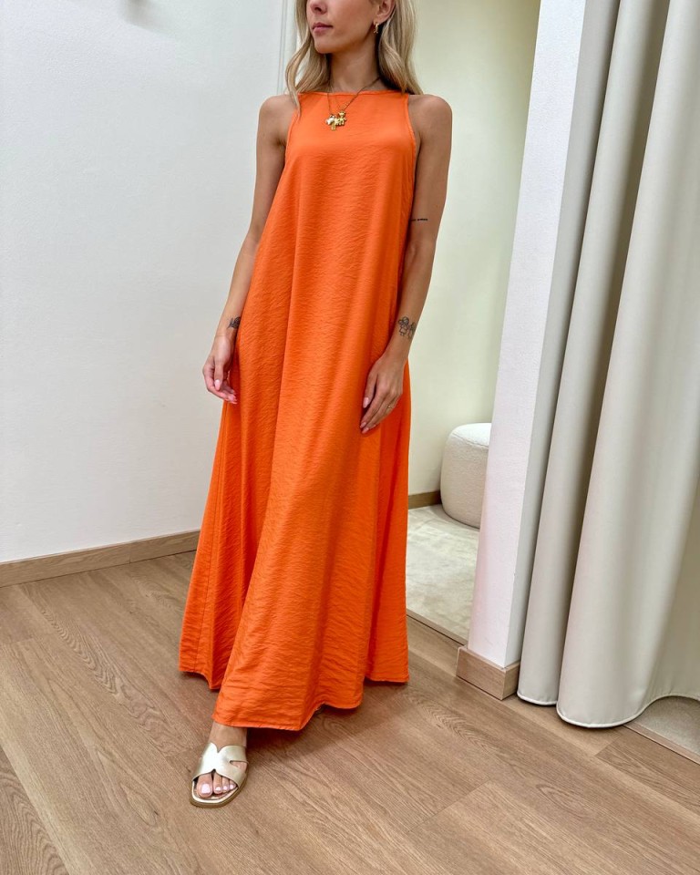 Vestito lungo vogatore arancio Tensione In Shop Online Vestito lungo vogatore arancio Tensione In