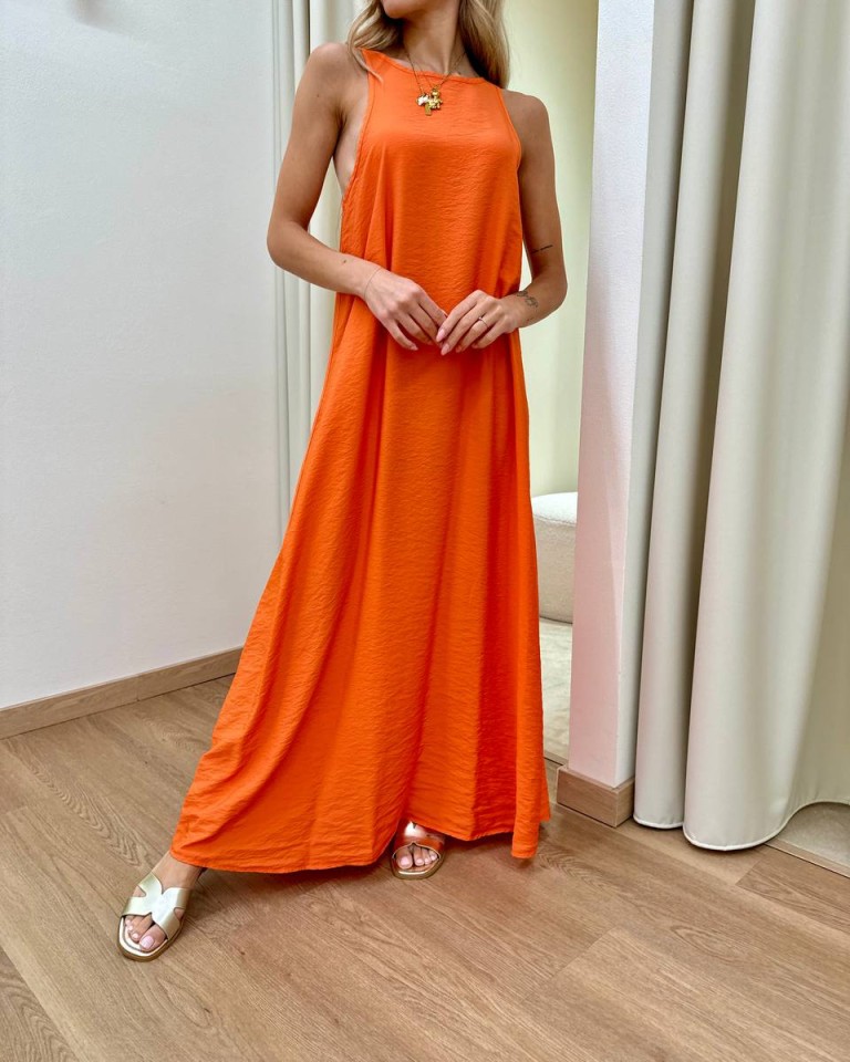 Vestito lungo vogatore arancio Tensione In Shop Online Vestito lungo vogatore arancio Tensione In