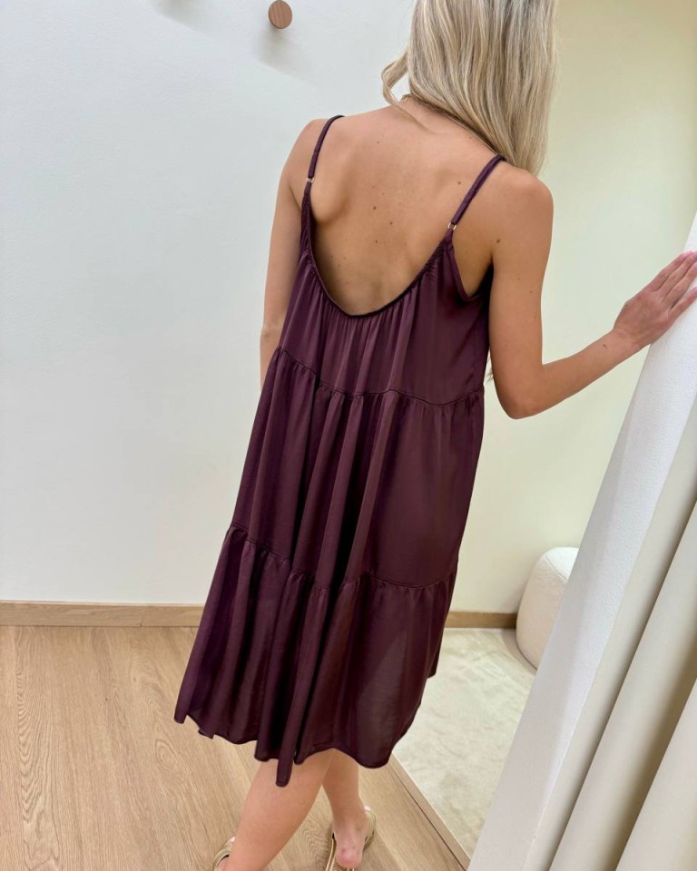 Vestito corto a balze fico Tensione In Shop Online Vestito corto a balze fico Tensione In