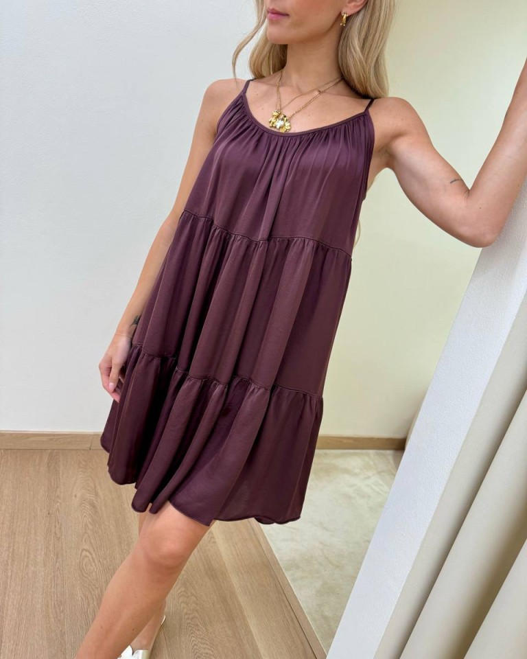 Vestito corto a balze fico Tensione In Shop Online Vestito corto a balze fico Tensione In