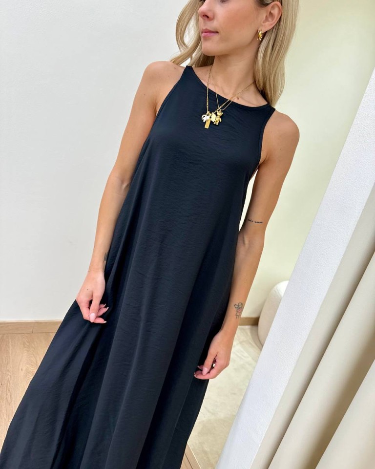 Vestito lungo vogatore nero Tensione In Shop Online Vestito lungo vogatore nero Tensione In