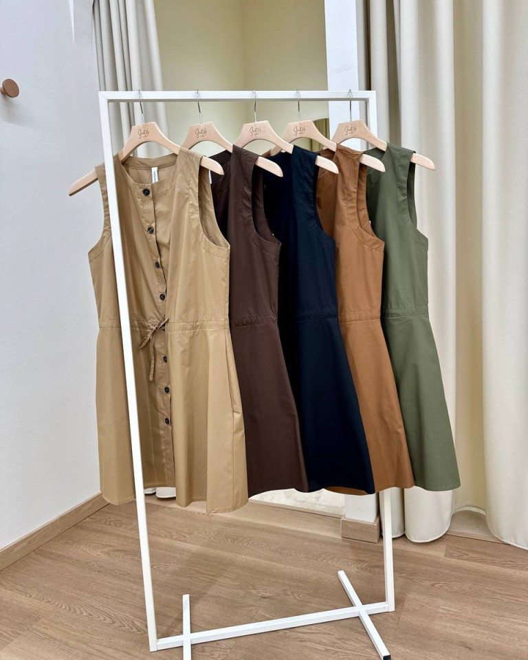 Vestito chemisier smanicato moro Tensione In Shop Online Vestito chemisier smanicato moro Tensione In