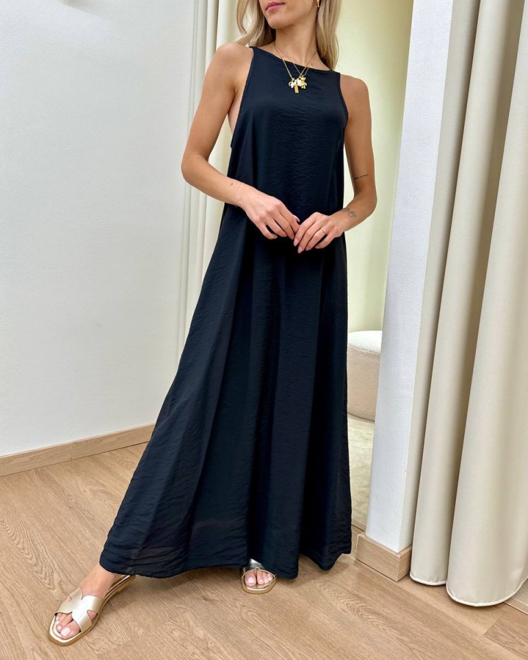 Vestito lungo vogatore nero Tensione In Shop Online Vestito lungo vogatore nero Tensione In