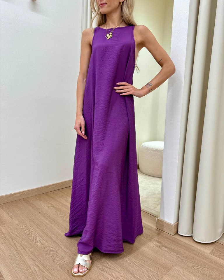 Vestito lungo vogatore viola Tensione In Shop Online Vestito lungo vogatore viola Tensione In