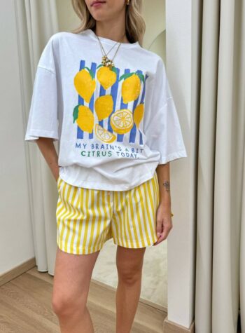 Shop Online Completo t-shirt e shorts limoni giallo Tensione In