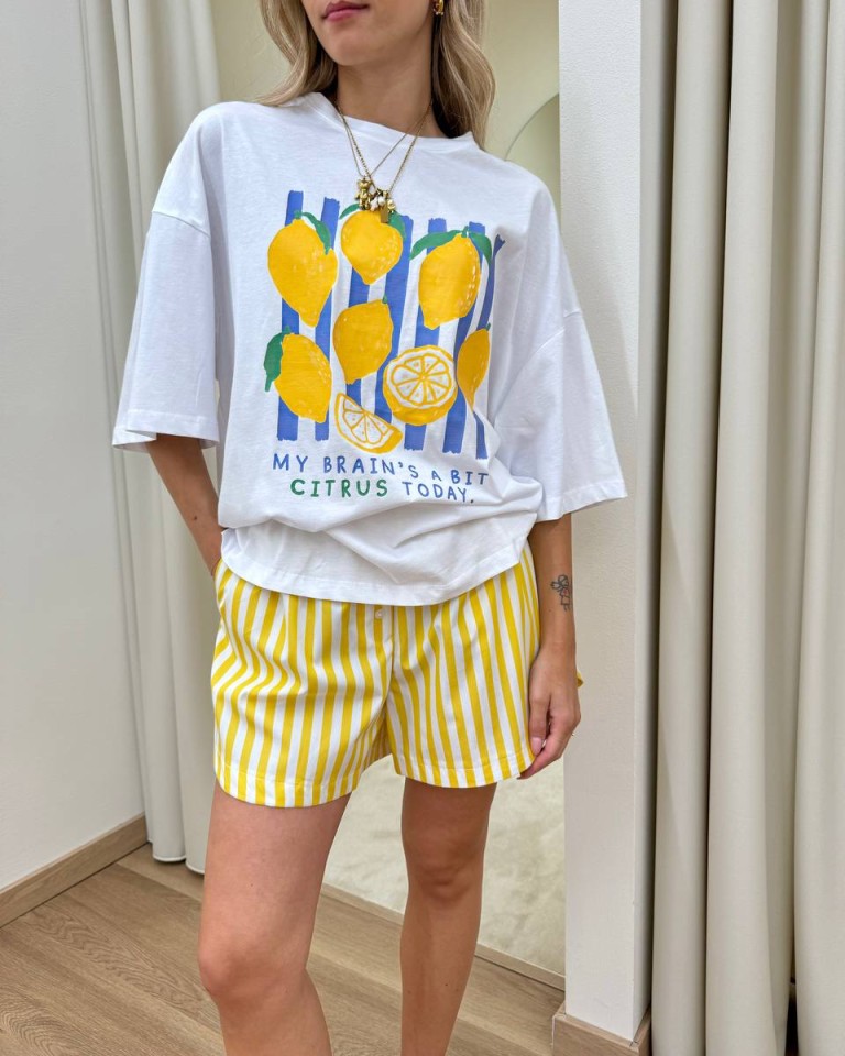 Completo t-shirt e shorts limoni giallo Tensione In Shop Online Completo t-shirt e shorts limoni giallo Tensione In