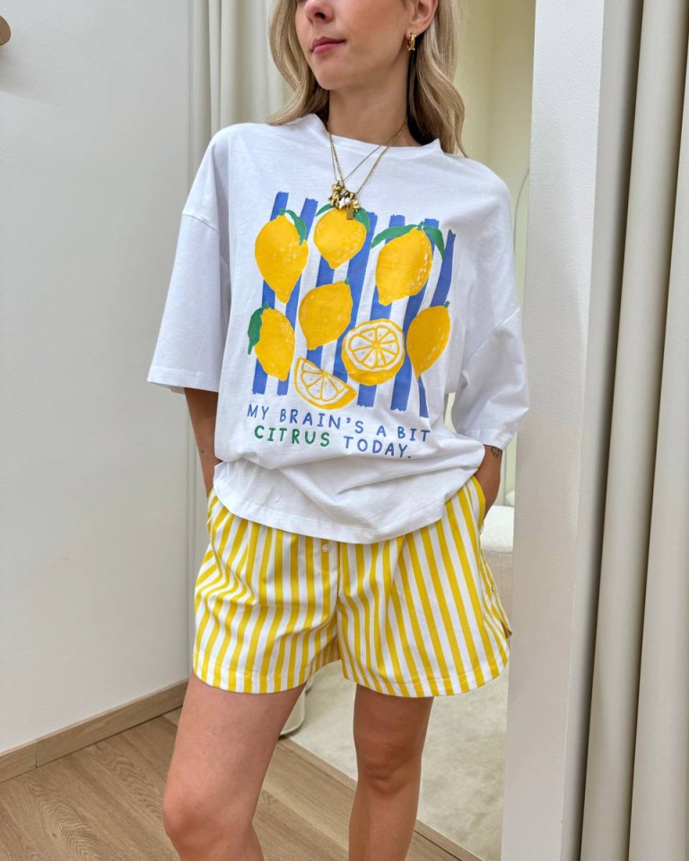 Completo t-shirt e shorts limoni giallo Tensione In Shop Online Completo t-shirt e shorts limoni giallo Tensione In
