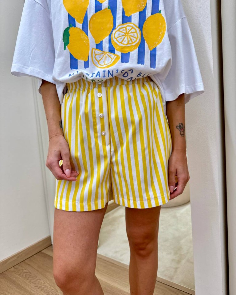 Completo t-shirt e shorts limoni giallo Tensione In Shop Online Completo t-shirt e shorts limoni giallo Tensione In