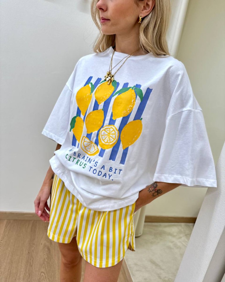 Completo t-shirt e shorts limoni giallo Tensione In Shop Online Completo t-shirt e shorts limoni giallo Tensione In