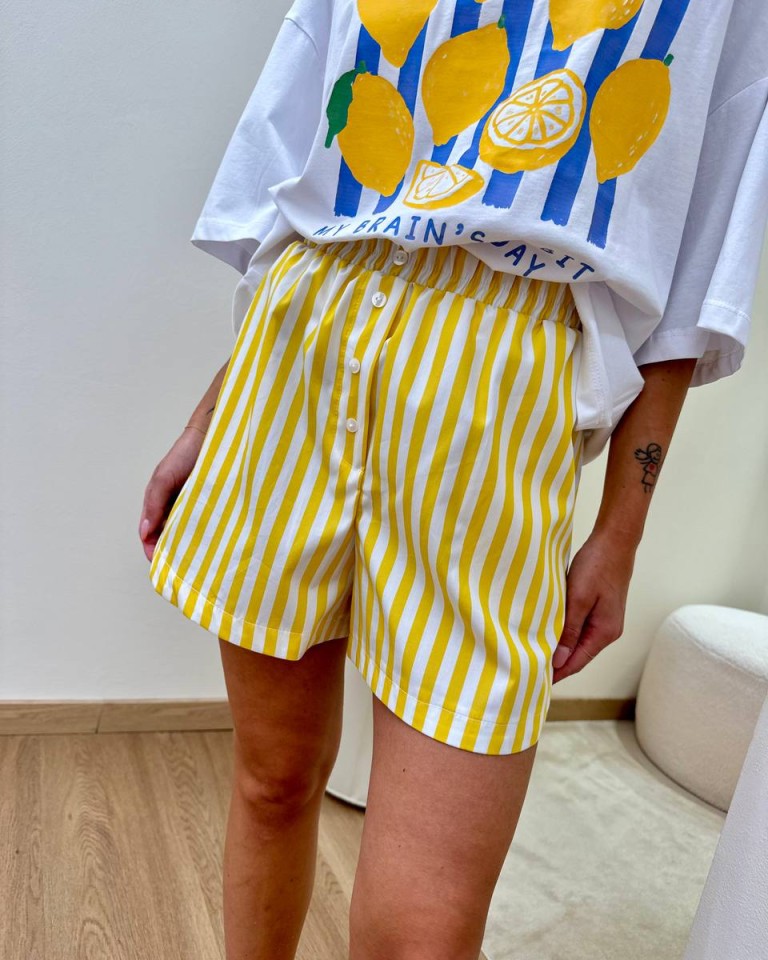 Completo t-shirt e shorts limoni giallo Tensione In Shop Online Completo t-shirt e shorts limoni giallo Tensione In