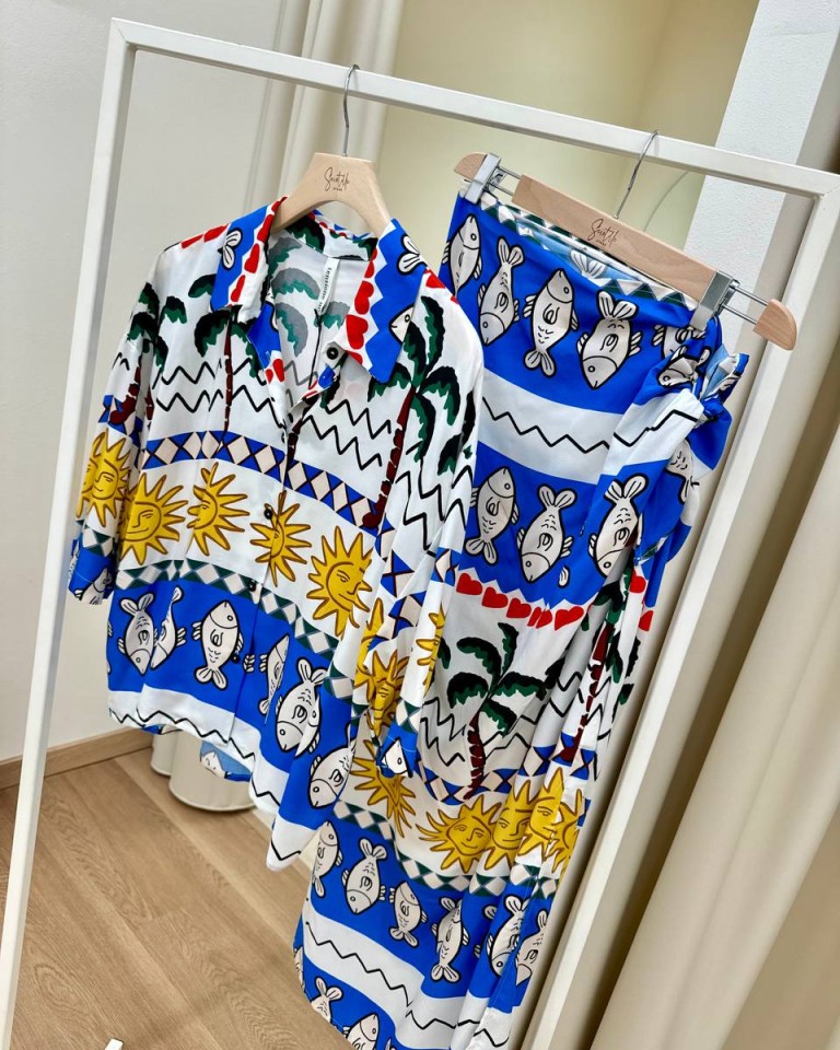 Gonna pareo stampa pesci multicolor Tensione In Shop Online Gonna pareo stampa pesci multicolor Tensione In