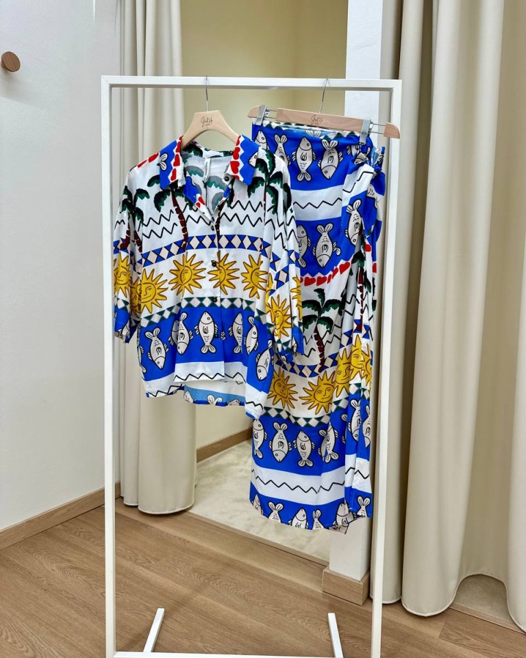 Gonna pareo stampa pesci multicolor Tensione In Shop Online Gonna pareo stampa pesci multicolor Tensione In