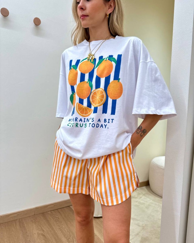 Completo t-shirt e shorts arance Tensione In Shop Online Completo t-shirt e shorts arance Tensione In