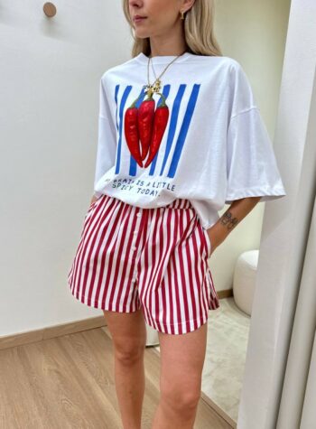 Shop Online Completo t-shirt e shorts peperoncini rosso Tensione In