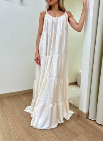 Shop Online Vestito lungo a balze burro Tensione In