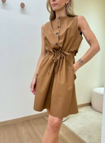 Vestito chemisier smanicato tabacco Tensione In Shop Online Vestito chemisier smanicato tabacco Tensione In