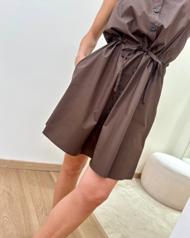 Vestito chemisier smanicato moro Tensione In Shop Online Vestito chemisier smanicato moro Tensione In