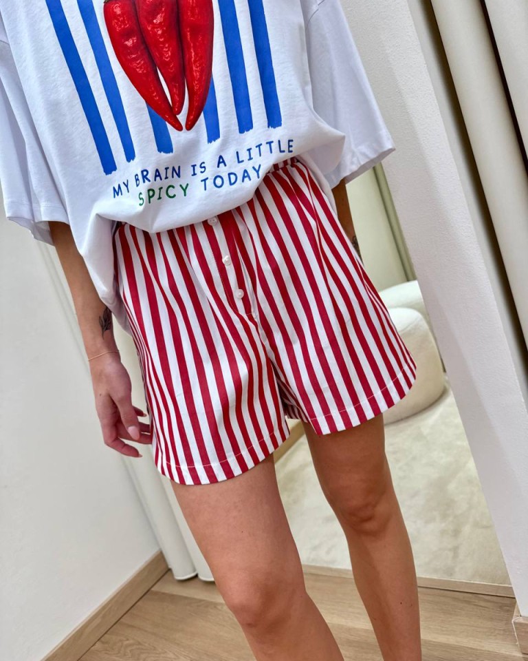 Completo t-shirt e shorts peperoncini rosso Tensione In Shop Online Completo t-shirt e shorts peperoncini rosso Tensione In