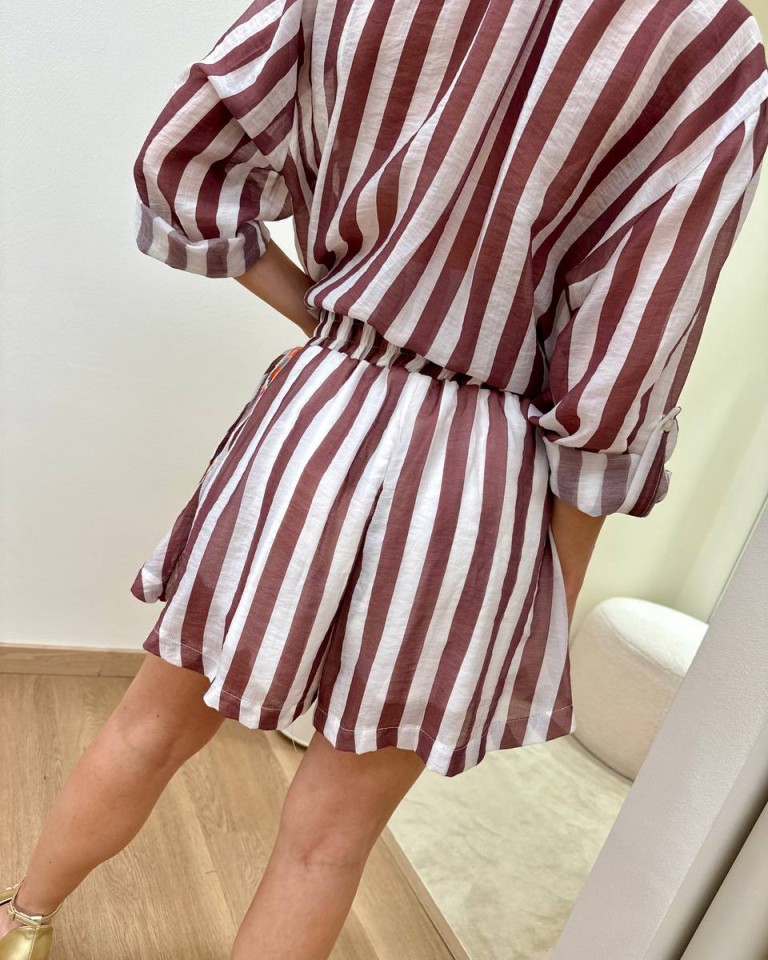 Shorts righe moro fascia ricamata Tensione In Shop Online Shorts righe moro fascia ricamata Tensione In